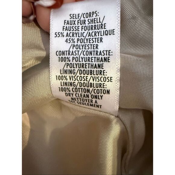 Bailey 44 teddy bear coat sz small women’s jacket cream leather trim hooded - Picture 4 of 5